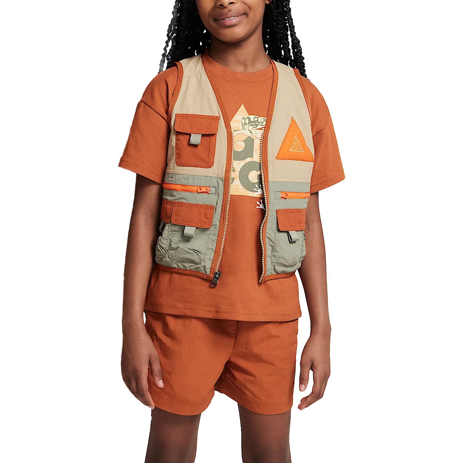 

Nike Vest Ss25 ACG Multi-Pocket Comfortable Loose Versatile Men Vests Apricot-Tea Light-Military-Green Dark-Red-Brown HJ0676-297 L