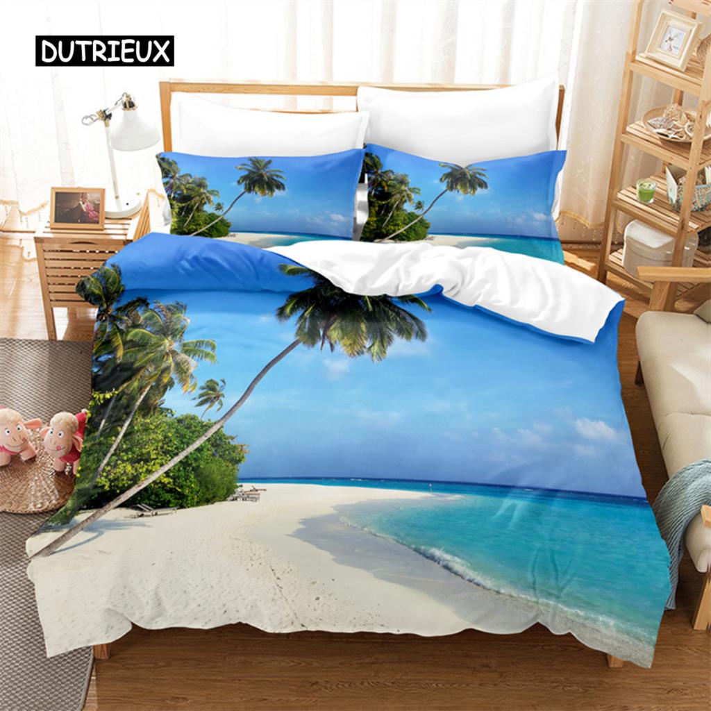 Seaside City Bedding Set Duvet Cover Set 3d Bedding Digital Printing Bed Linen Queen Size Bed Set  Fashion Design
