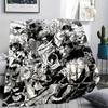 My Hero Academia Black & White Pattern Flannel Blanket, High Quality Comfortable for All Seasons, Home Decor, Warmth and Comfort, Perfect for Gifts.