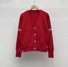 European Academy Style V-neck Logo Jacquard Cardigan - Spring Collection