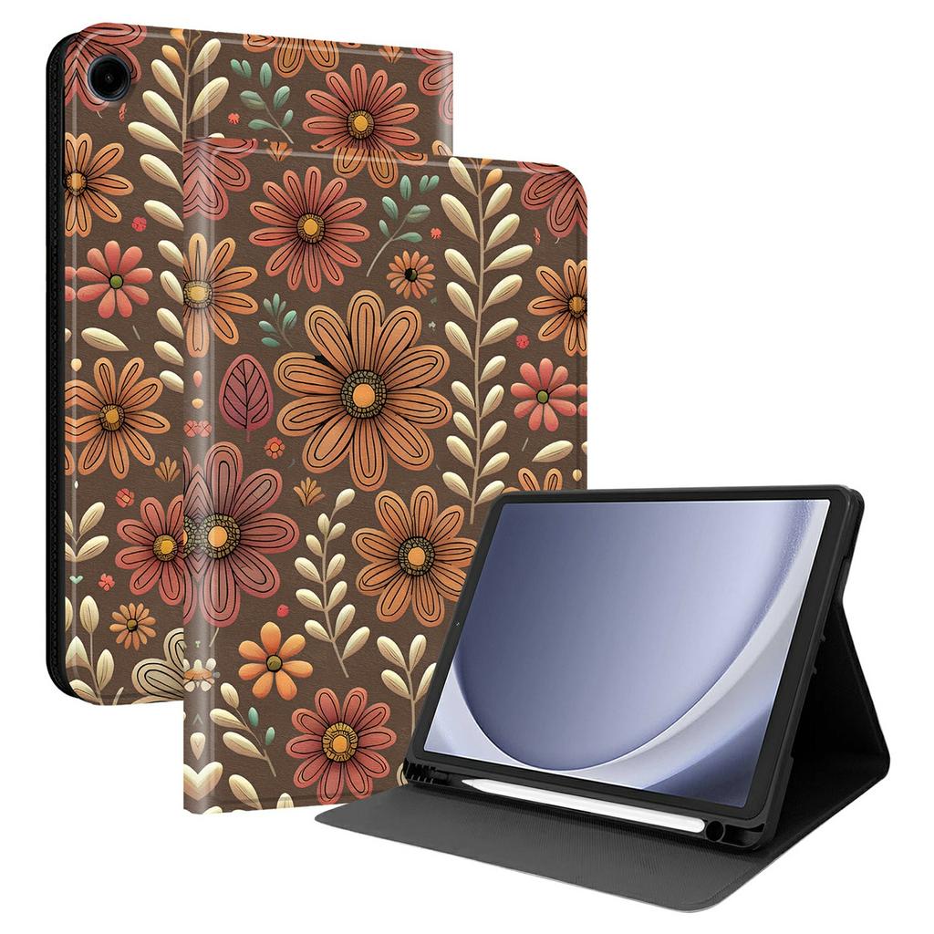 PU Leather Case For Samsung Galaxy Tab A11 / Tab A9 Pattern Print Tablet Cover Stand with Pen Slot (Stylus Not Included)