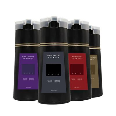 Dyestuff Shampoo Shampoo Sanftes und schnelles Färben Nicht reizendes Färben (schwarz/braun/hellbraun/lila/rot) 200ml