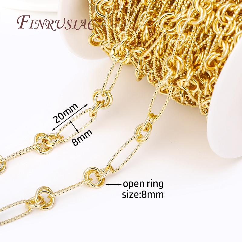 14K Gold Plated Brass Metal Thick Wide Big Chains For Making Necklace Accessories DIY Jewelry Making Chains Multi Styles