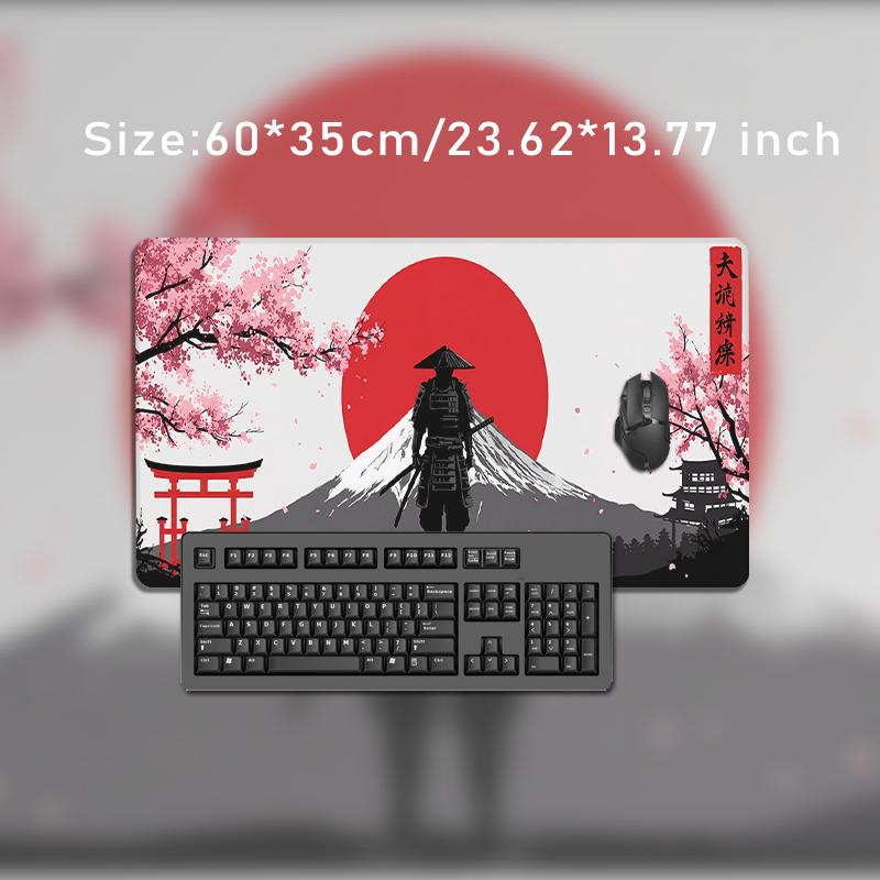 Red Sun Torii Samurai Mouse Pad Gaming XL Home Large HD Mousepad XXL keyboard pad Non-Slip Natural Rubber Carpet Office