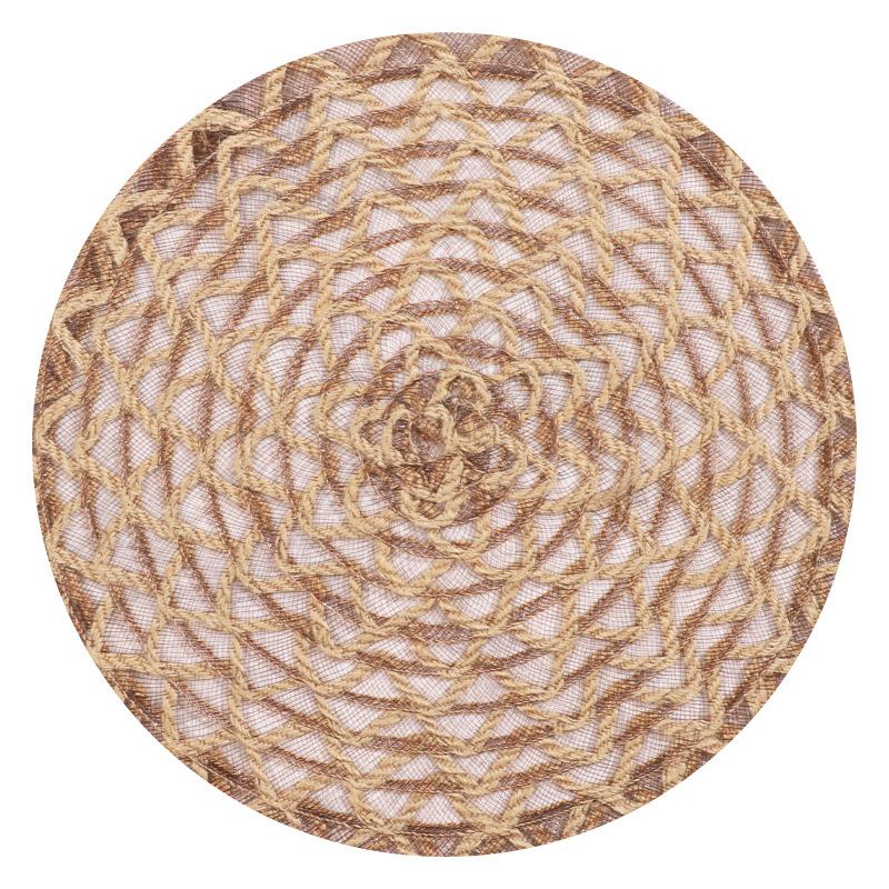 Jute Woven Round Plate Tabletop Heat Insulation Pad, Table Decoration, Western Placemats, Pot Pads, High Temperature Resistant