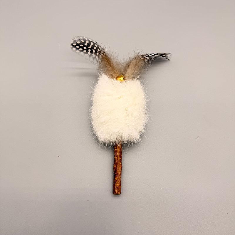 Rabbit Fur Matatabi Cat Chew Toy Teeth Cleaning Self Amusement Pet Toy Replacement Head
