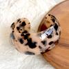 Exaggerated Personality Leopard Print Black White Stripes Small C-shaped Acrylic Opening Bangles for Women Jewelry Accessories