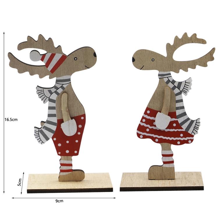 Christmas Decoration Wooden Painted Christmas Elk Ornaments