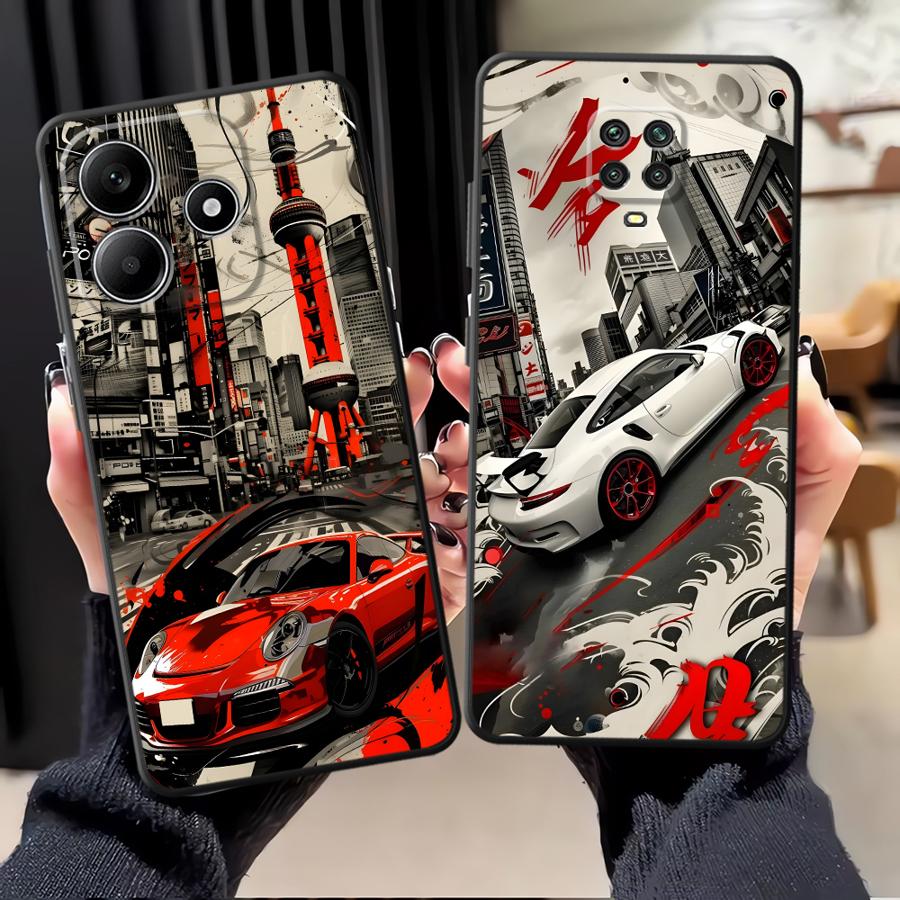 Cartoon Retro Car Phone Cover Case for Xiaomi Redmi Note 14 12 11 A3 10 12C 13C 13 Pro Plus K80 9 8 7 14C A1 A4 A5 A2 A1 K40