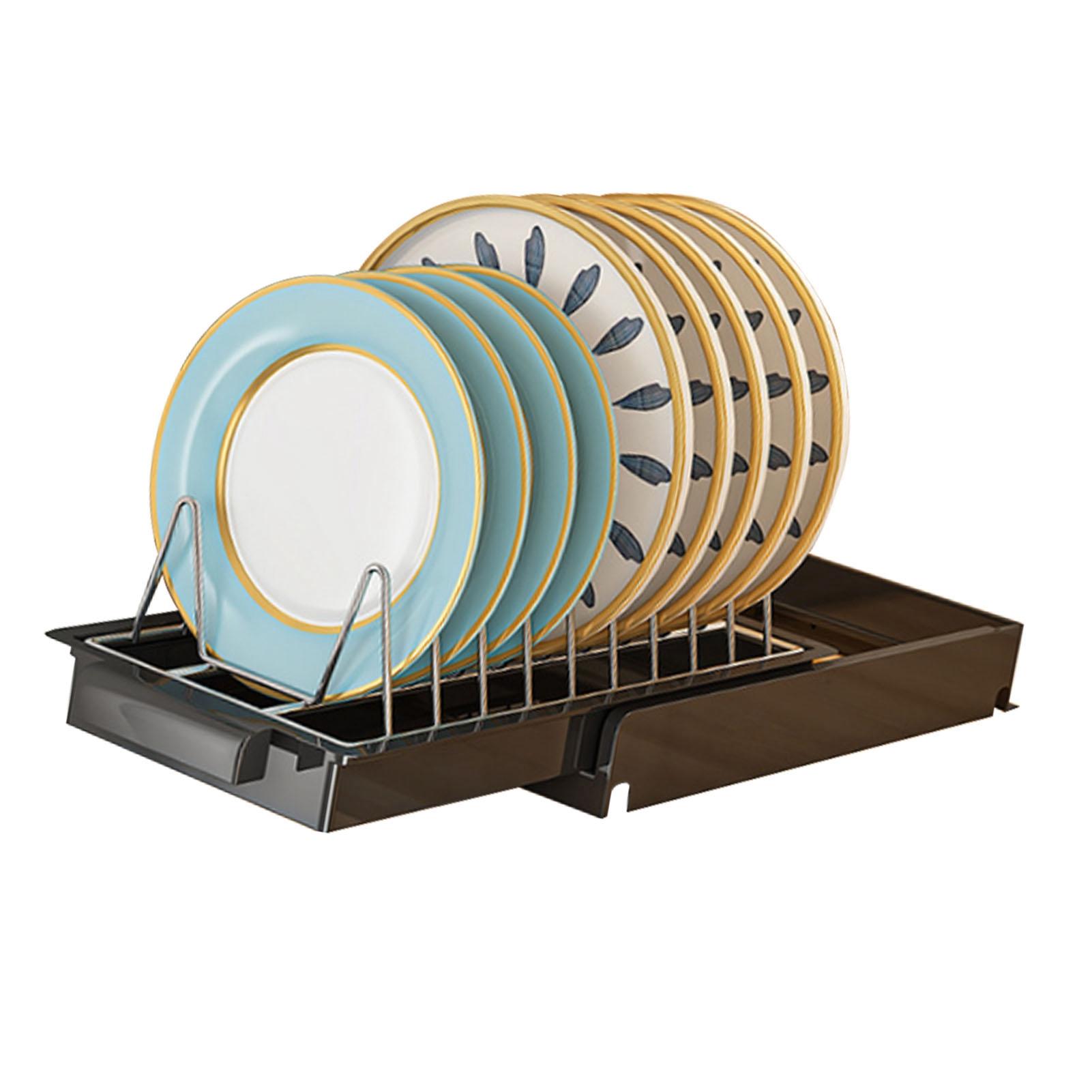 

Pull Out Cabinet Organizer Stainless Steel Multifunctional Slide Out Shelves for Plates Kitchen Cupboard Black чёрный