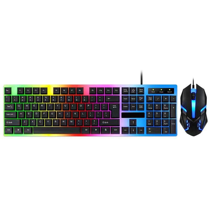 T350 Colorful Luminous Gaming/Office USB Wired Keyboard and Mouse Set