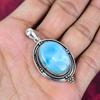 Larimar Pendant, 925 Sterling Silver Pendant Jewelry. Gift For Women Handmade Pendant Gemstone Jewelry