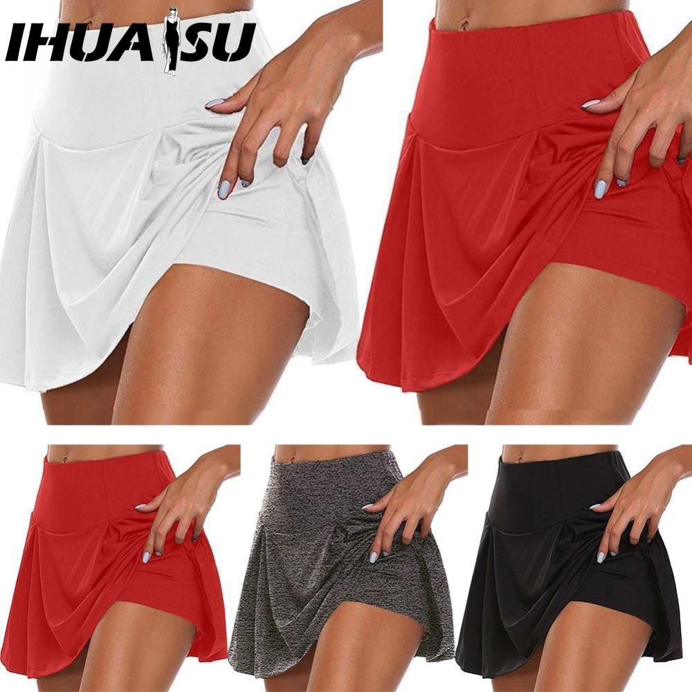 

IHUASU 13 Color Women s Fashion Casual Solid Color Print Summer Spring Skirt S