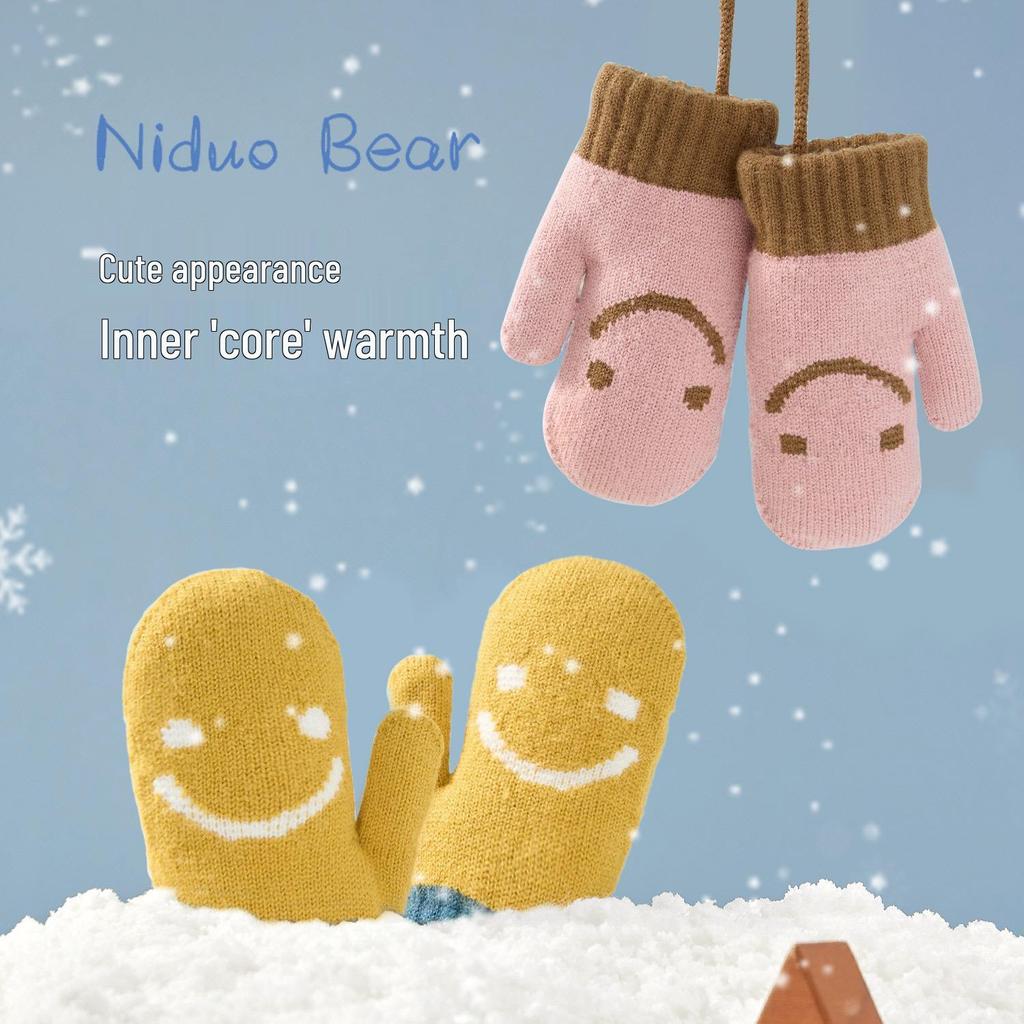 Nidoran Knitted Baby Mittens: Warm Winter Gloves for Boys & Girls