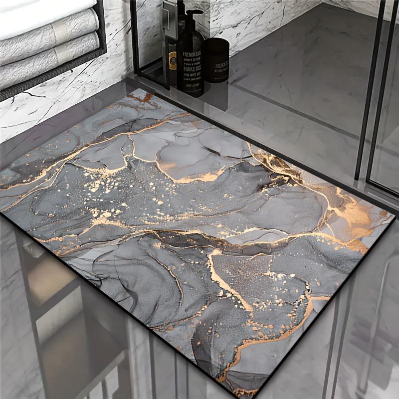 Marble Texture Pattern Entrance Doormat Floor Mat for Bathroom Non Slip Bath Mats Soft Carpet Shower Tub Outdoor Doormats Decor