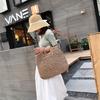 Neue Sommer Böhmische Frauen Stroh Strand Tasche Holz Griff Große Stroh Handtaschen Gewebte Handgemachte Tasche