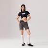 Levis Casual Versatile Slim Fit Logo Print Ribbed Round Neck Short Sleeve T-Shirt Women T-Shirts Black 003SN-0001