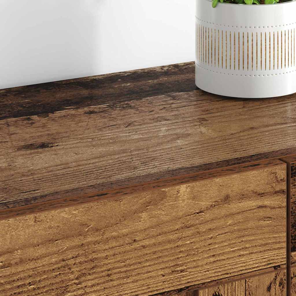 Wall Mounted Cabinet Set 2 Pcs Reclaimed Wood Look 69.5 X 34 X 90 Cm