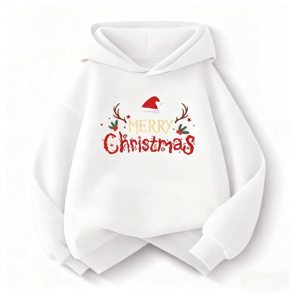 Christmas Cute Fashion Children Hooded Sweatshirt BoyGirl Autumn Winter Daily Outdoor Vacation Casual Loose Warm Soft Sportswear