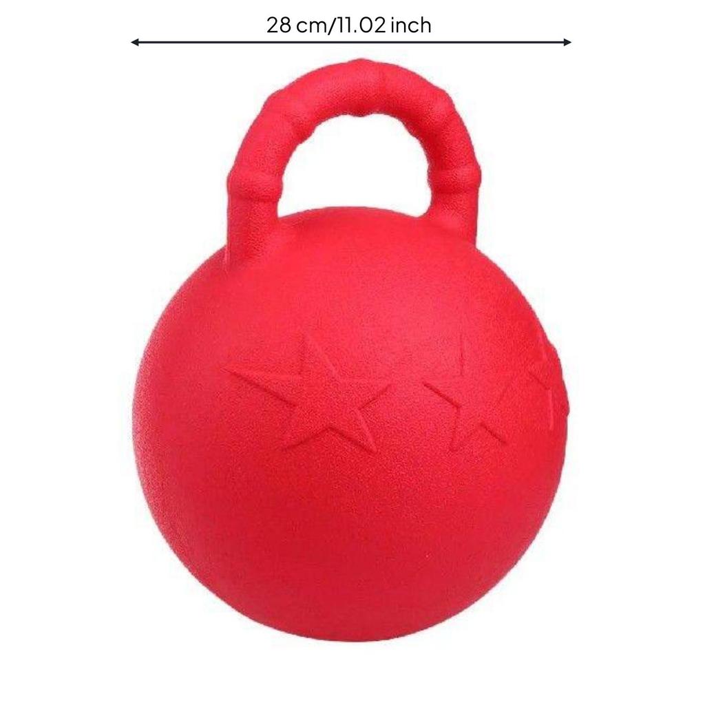 Rubber Horse Orb Embossed Patterns Tug Handle Compressible