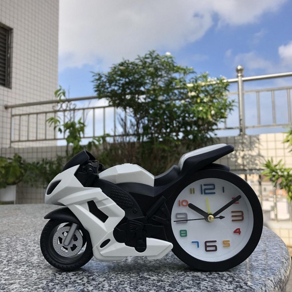 

Motorcycle-themed Desktop Alarm Clock Plastic Bedhead Alarm Clock Portable Desktop Clock Birthday белый