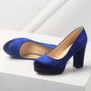 Chaussures à Talons Hauts Élégantes pour Femmes Plateforme Mode 2025 Flock Noir Bleu Rouge Talon Chaussures de Fête Mariage Féminines Escarpins Velours Robe