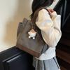 Large-capacity shopping bag casual literary and lazy style shoulder bag female tray extra-large bag handbag simple canvas bag