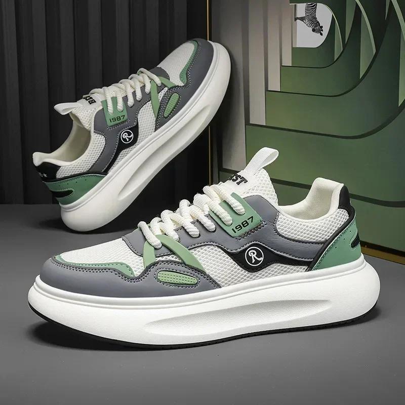 Mode Herren Casual Outdoor Sneaker Herbst Neu Atmungsaktiv Walking Laufschuhe für Herren Tennis Mode Rutschfeste Dicke Sohle Sportschuhe