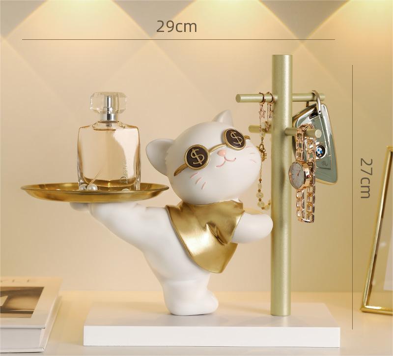 Lucky Cat Decoration  Key Jewelry Storage  Lucky Rabbit  Tray Storage Rack  Home Decoration Accessories  Gift