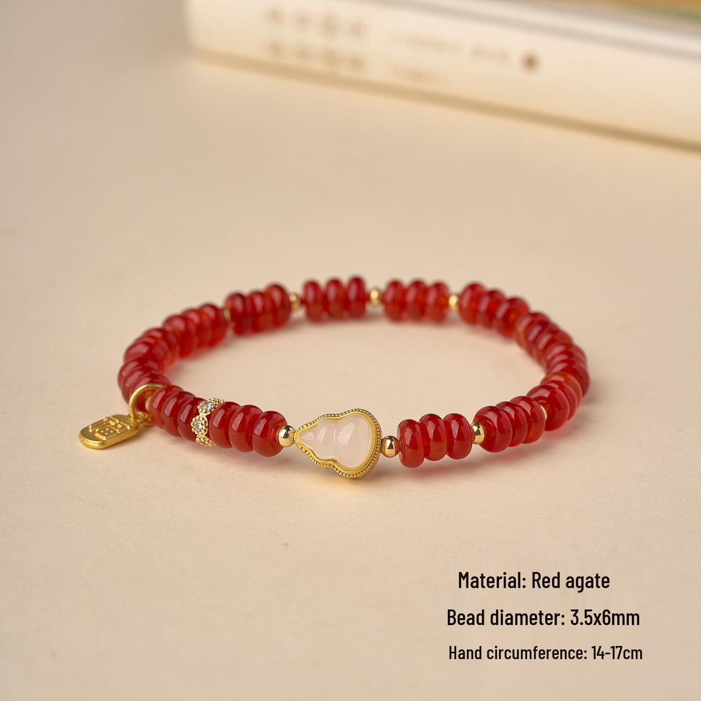 Natural Blue Jade Gourd Bracelet with Abacus Beads - Scenic Spot Cultural Creative Design