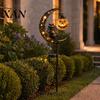 Black Cat Halloween Solar Light Garden Stake Light, Soft Warm Jack-o-Lantern, Moon Flower Bed Lights Silhouette Outdoor Pathway Decor, Waterproof