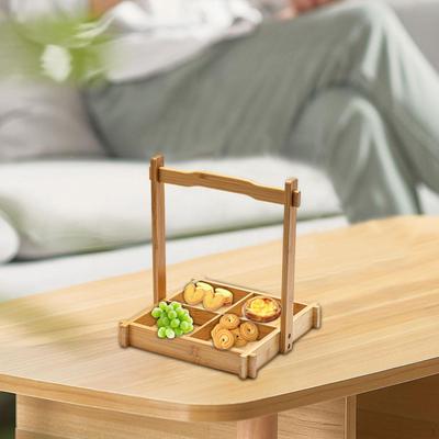 Bambu Nötskål Bricka Torkad Frukt Matförvaringsbehållare för Familjemiddag