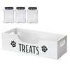 Wooden Pet Snack Storage Box Large Capacity Snack Organizer Multifunction Airtight Dog Treat Bin for Pet Gift Supply Accessories
