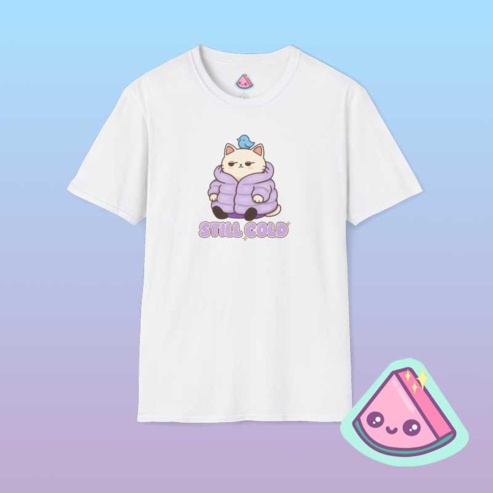 Kawaii Cat Shirt | Always Cold Funny Kitty Tee | Cute Pastel Cat Top | Gift for Cat Lovers 3XL