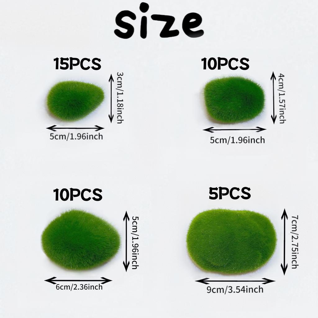 40pcs Artificial Moss Balls, Microfiber Faux Greenery Decorative Stones for Home Decor, Vase & Table Accents, Planter Embellishments,Party Decor