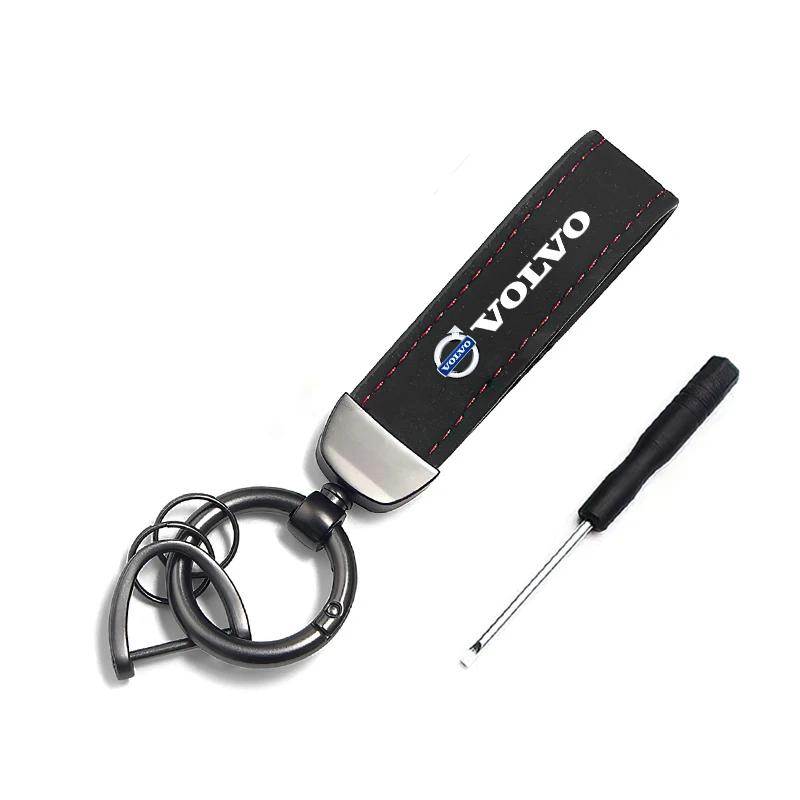 

Автомобільний Брелок Стиль Вуглецеве Волокно Шкіряний Мікрофібра Брелок Для Volvo Xc60 Xc90 V40 V60 S60 V50 V90 S80 C40 XC40 V70 XC70 C30