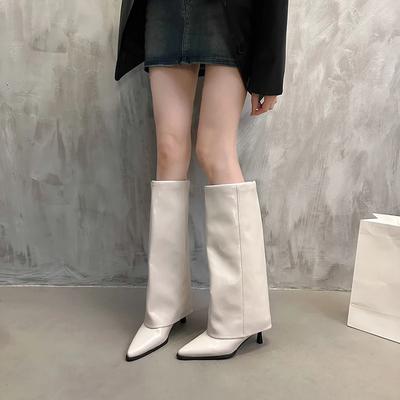 2024 New Winter Sexy Pointed Toe Knee-High Women Boots Fashion Thin High Heels  Brown Black White Khaki Long Boots  Women Shoes