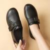 First Layer Cowhide Mother Shoes Leather Soft Sole Comfortable Single Shoes Autumn Breathable Grandma Shoes Middle-aged and Elderly Leather Shoes Wom