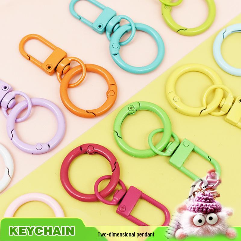 Colorful U-Shaped Metal Spring Buckle Keychain Accessory