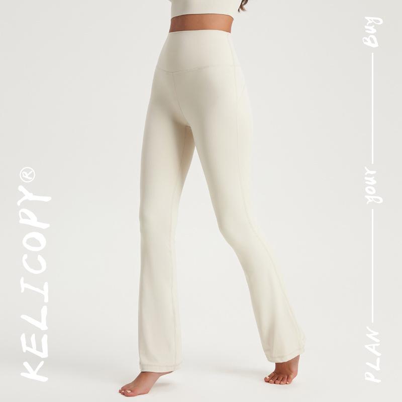 

Kelicopy Women s High-Waist Flared Yoga Pants: Hip-Lifting, Slimming, Wide-Leg Design with High Elasticity Medium