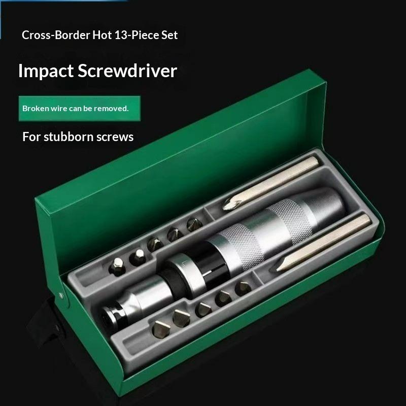 13-Piece Set Impact Screwdriver Impact Batch Break Screw Remover Rust Stubborn Screw Remover 13pc impact