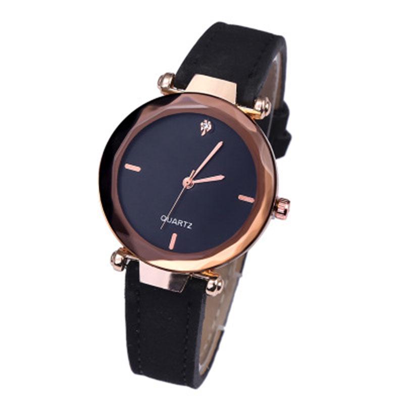 

Casual Womens Lady Watches Artificial Leather Band Analog Quartz Watch Wrist чёрный