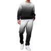 Men's Gradient Print Sweatshirt and Jogger Pants Set - Loose Fit Casual Two-Piece Outfit