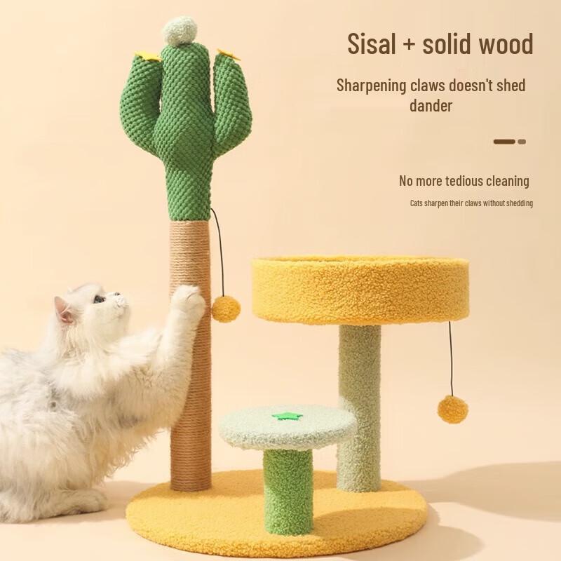 Cactus Cat Tree with Integrated Cat Bed and Scratching Features