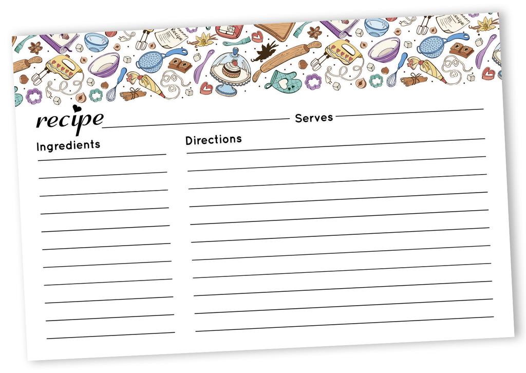 Inkdotpot Recipe Card 6x4 inch Single-Sided Recipe Design Cards White Baking Recipe Cards Wedding-Bridal Shower-Baby Shower- Pack of
