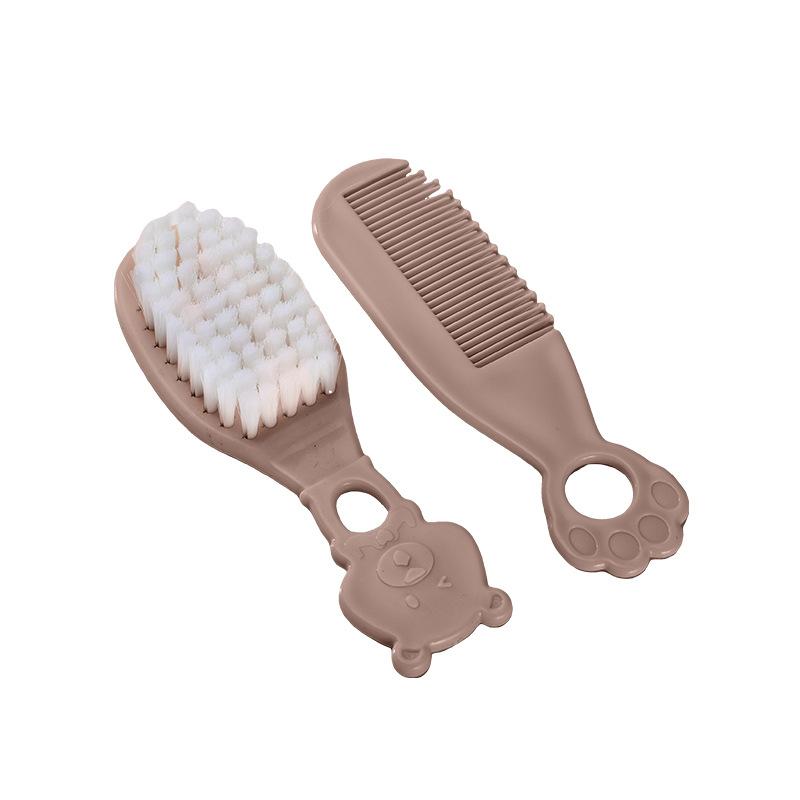 

Baby Hair Brush and Comb Set Soft Bristles Gentle Scalp Care Infant Hair Grooming Kit with Bear Design Handle Suitable for Newborns and Toddlers One Size коричневый