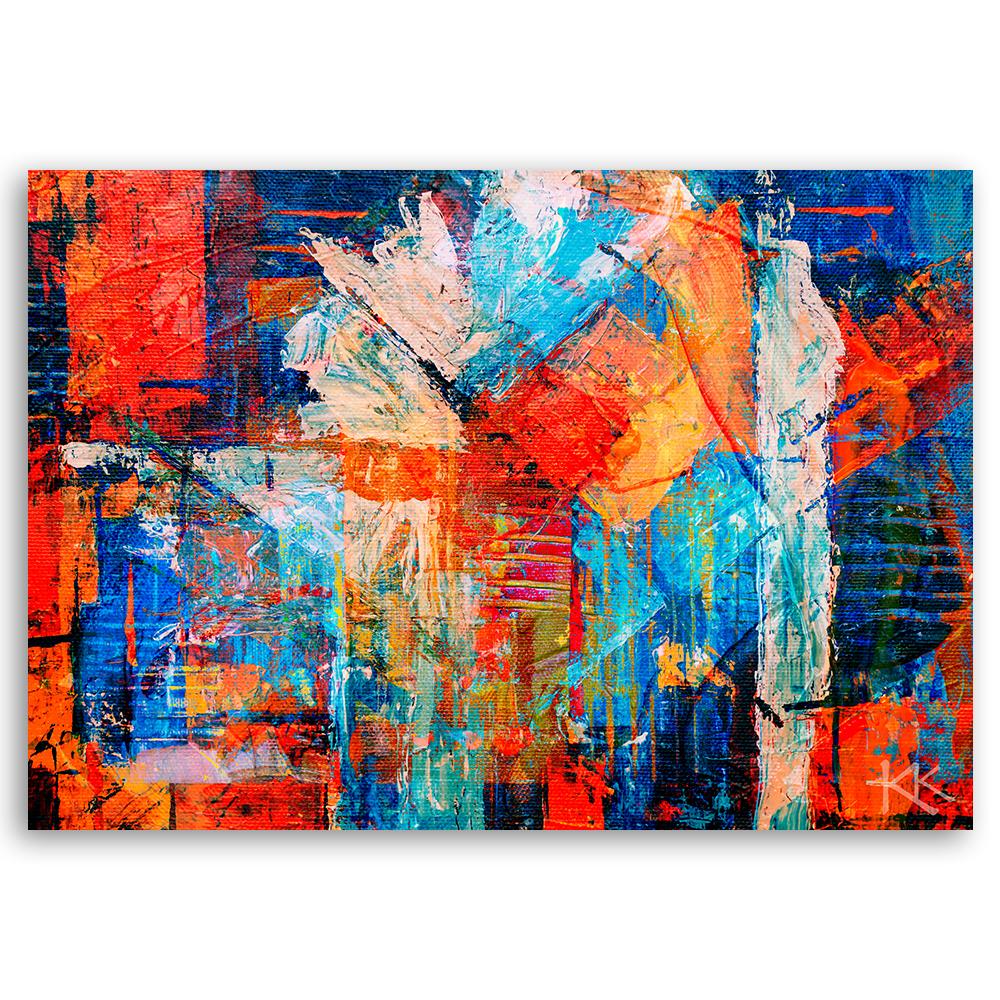 Canvas Print, Orange Abstract Hand-painted