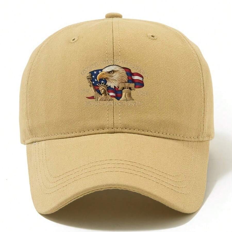 Unisex Polyester Baseball Cap With USA 250th Anniversary Eagle Print For Outdoor Travel Camping