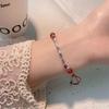 Handmade Red Elegant Rope Bracelet For Women With Bamboo Charm Style Chinese