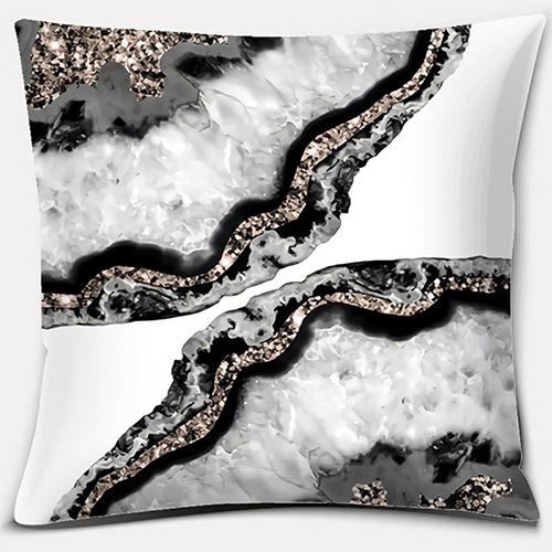 

Black & White Agate Pattern PillowcaseSuitable for sofa car bedroom decorative cushion cover pillow cover 16x16Inch